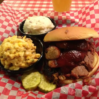 Famous Dave's Bar-B-Que - The Texas Manhandler sandwich. Super meaty, filled to the brim with Texas brisket and hot link jerky. - Barbeque Near Me - Greenfield, Wisconsin