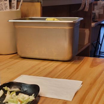 Sojo Ramen - She put this steel bowl right next to us, proceeded to loudly clean soup spoons, and get in our personal space. Very rude! - Ramen Near Me - Fremont, California Sojo Ramen - She put this steel bowl right next to us, proceeded to loudly clean soup spoons, and get in our personal space. Very rude! - Ramen Near Me - Fremont, California