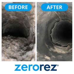 Zerorez - Air ducts - before and after Zerorez cleaning.