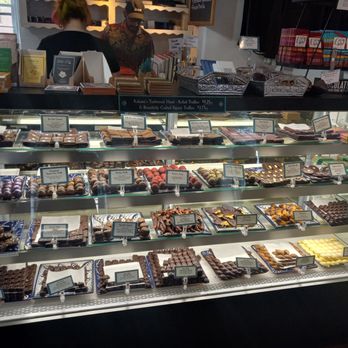 Kakawa Chocolate House - Selection, this is only half of the case. Large selection. - Chocolatiers & Shops Near Me - Santa Fe, New Mexico Kakawa Chocolate House - Selection, this is only half of the case. Large selection. - Chocolatiers & Shops Near Me - Santa Fe, New Mexico