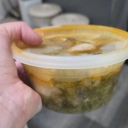 Catfish soup, super good. Very very small container for price $15.99 5/5 for flavors Catfish soup, super good. Very very small container for price $15.99 5/5 for flavors