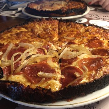 Buddy's Union Villa - Half Cheese/Half Pepperoni & Onion (with laced edges) - Pizza Near Me - North Easton, Massachusetts
