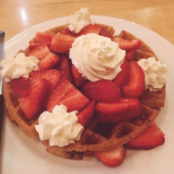 Prince Tea House - Waffle with Strawberries and Whipcream - Tea Rooms Near Me - Flushing, New York