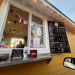Roosters Coffee - Order here with menu shown on the right