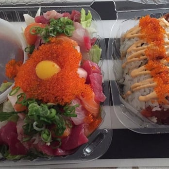 Sen Dai Sushi - Hae-Dup-Bob $19.50 (sashimi over rice with spicy sauce) and Kawasaki $8.00 (4 pieces) - Japanese Near Me - Milpitas, California
