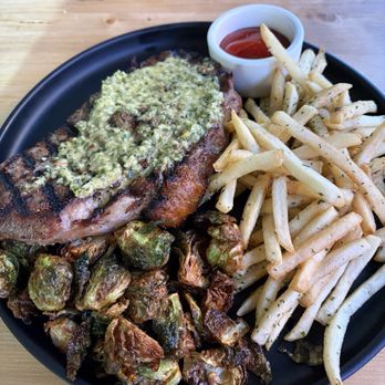 200 Social House - Ribeye with crispy brussels sprouts.    Oh so good - Gastropubs Near Me - Bernalillo, New Mexico