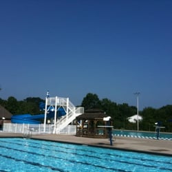 Paramus Municipal Swimming Pool - Intermediate pool overlooking adult pool and slide