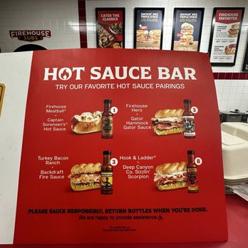Firehouse Subs - hot sauce bar. - Sandwiches Near Me - Hobbs, New Mexico