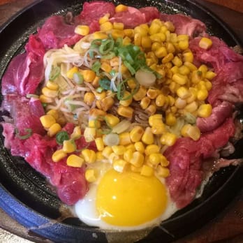 Pepper Lunch USA - Original Sizzling Plate, noodles and beef with egg - Teppanyaki Near Me - Milpitas, California