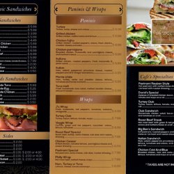 Cafe Palisades - Cafe Palisades Menu Back Cover