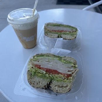 Bagel Bear - Turkey Avocado Bagel Sandwich & Caramel Iced Coffee - Bagels Near Me - Cedar Park, Texas Bagel Bear - Turkey Avocado Bagel Sandwich & Caramel Iced Coffee - Bagels Near Me - Cedar Park, Texas