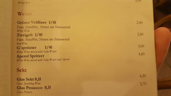 Menu photo 4 L. Heiner Vienna, 9