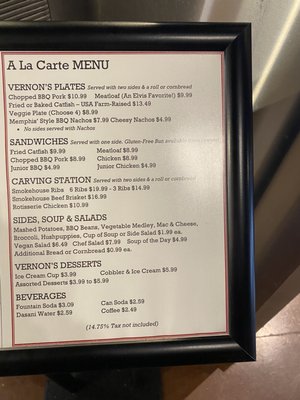 Menu photo 3 Vernon's Smokehouse Memphis, TN