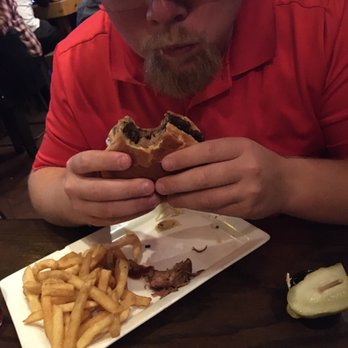 The Row - Smoke Stack Burger .... a burger topped with pulled pork! - Southern Near Me - Nashville, Tennessee