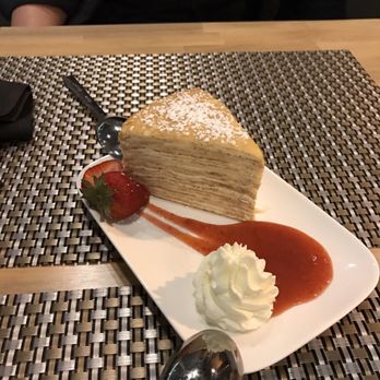 District Kitchen - Mille crepe cake ~ cake was good, but not a fan of the jam - Chinese Near Me - Malden, Massachusetts