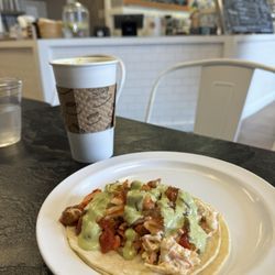 4 Roots Juice Bar & Cafe - Wild salmon taco...SO good! Paired with golden milk latte with house made cashew milk