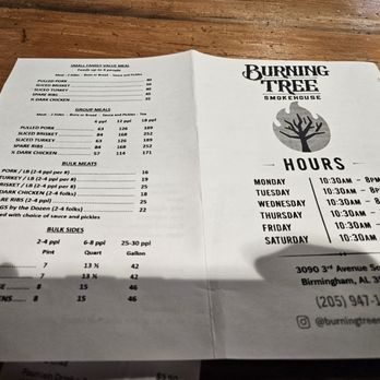 Burning Tree Smokehouse - Menu1 09/19/26 - Tacos Near Me - Birmingham, Alabama Burning Tree Smokehouse - Menu1 09/19/26 - Tacos Near Me - Birmingham, Alabama