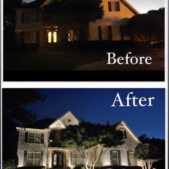 Outdoor Illuminations - before and after - Lawn Services Near Me - Acworth, Georgia Outdoor Illuminations - before and after - Lawn Services Near Me - Acworth, Georgia