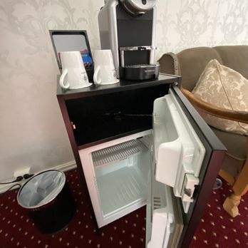 Fleischer's Hotel - Room 207 refrigerator and nespresso machine - Hotels Near Me - Voss, 12