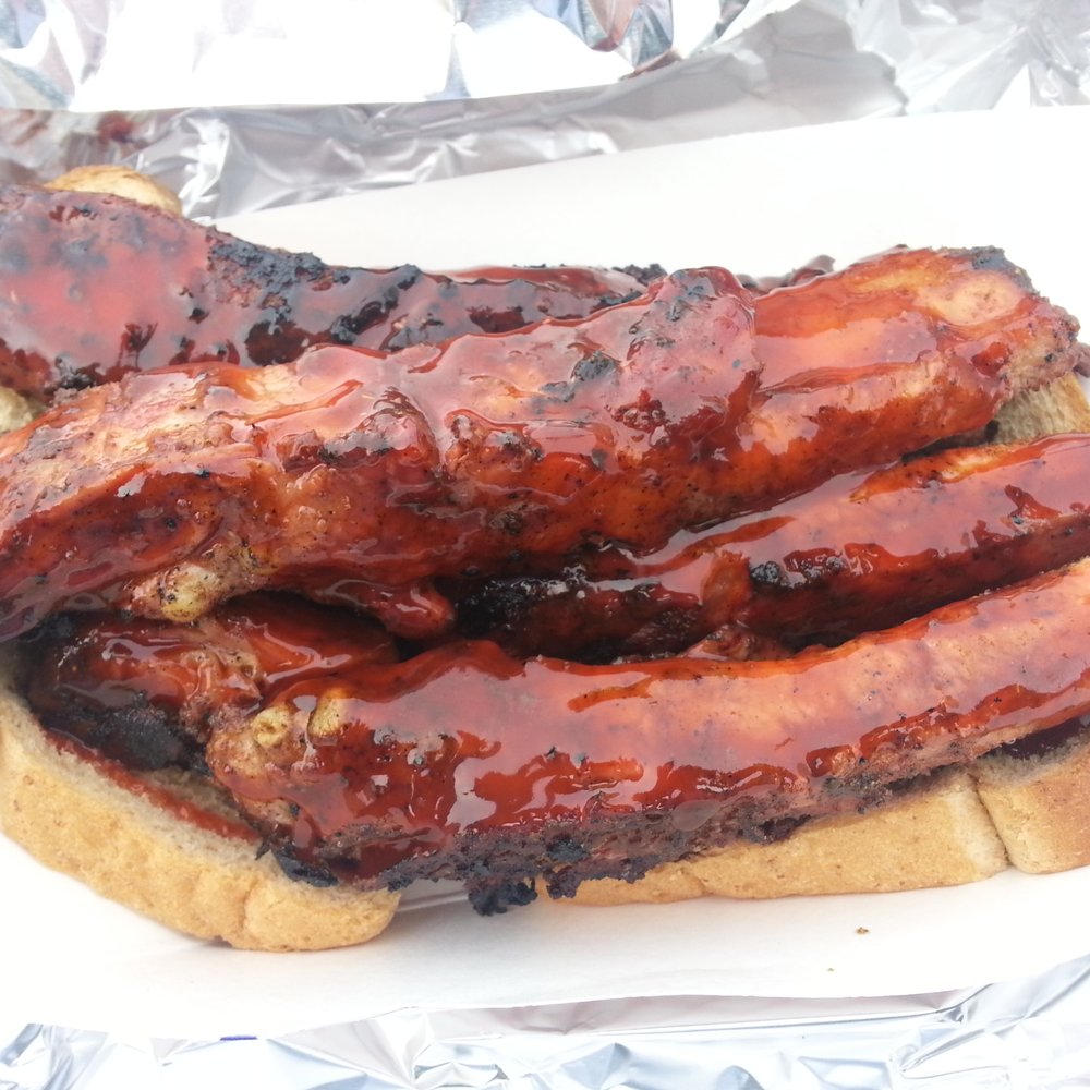 Ron's BBQ - Rib Sandwich. Comes unsauced. I added the sauce before taking the pic. - Barbeque Near Me - Cincinnati, Ohio Ron's BBQ - Rib Sandwich. Comes unsauced. I added the sauce before taking the pic. - Barbeque Near Me - Cincinnati, Ohio