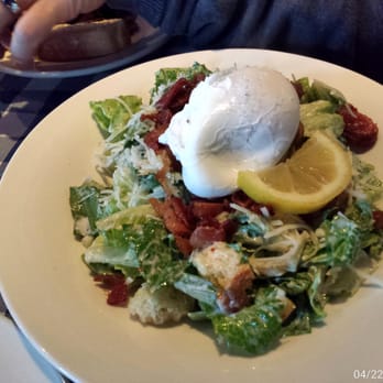 The Palate - Oh so yummy Cesar salad with freshly fried bacon and poached egg. - Canadian (New) Near Me - Fredericton, New Brunswick The Palate - Oh so yummy Cesar salad with freshly fried bacon and poached egg. - Canadian (New) Near Me - Fredericton, New Brunswick
