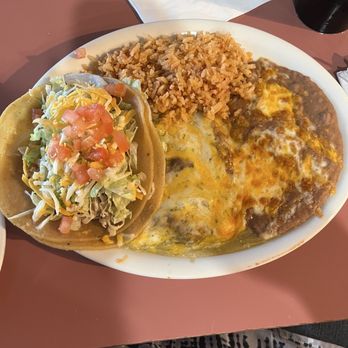El Rodeo Mexican Restaurant - Item #15- 2 item combo taco and chili relleno with rice and beans. - Mexican Near Me - Clovis, California El Rodeo Mexican Restaurant - Item #15- 2 item combo taco and chili relleno with rice and beans. - Mexican Near Me - Clovis, California