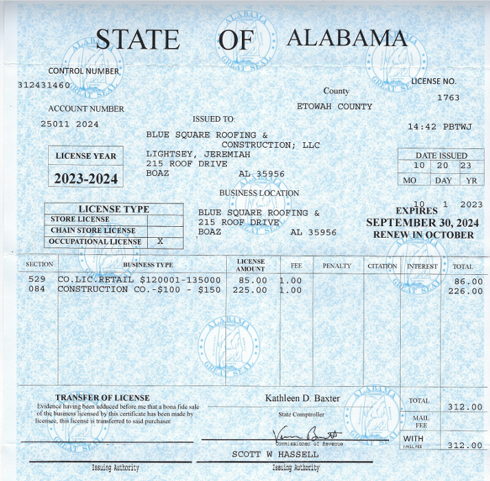 Slide of Blue Square Roofing & Construction