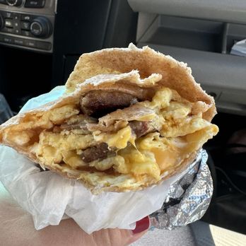 Sweetly Dipped By Aggie - Egg and cheese and sausage on a whole wheat wrap - Bakeries Near Me - Middle Village, New York Sweetly Dipped By Aggie - Egg and cheese and sausage on a whole wheat wrap - Bakeries Near Me - Middle Village, New York