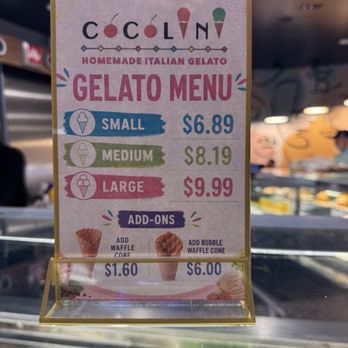 Cocolini Gelato - Menu - Gelato Near Me - Las Vegas, Nevada
