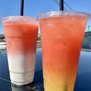 XX Tacos - (Left) Strawberry Horchata, (Right) Strawberry Pineapple Agua Fresca - Tacos Near Me - Sacramento, California XX Tacos - (Left) Strawberry Horchata, (Right) Strawberry Pineapple Agua Fresca - Tacos Near Me - Sacramento, California