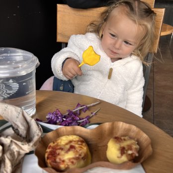 Starbucks - Egg and bacon bites and my happy one year old - Coffee & Tea Near Me - San Francisco, California Starbucks - Egg and bacon bites and my happy one year old - Coffee & Tea Near Me - San Francisco, California