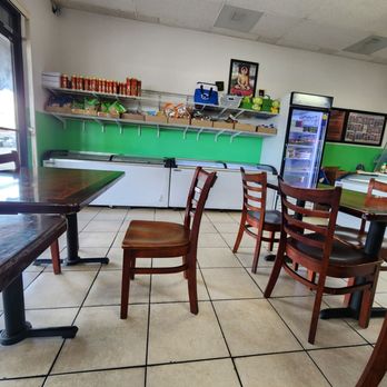 Thien Dang Vegetarian - More seating. Facing the shelf of vegan jerky and frozen goods. - Vegan Near Me - Garden Grove, California Thien Dang Vegetarian - More seating. Facing the shelf of vegan jerky and frozen goods. - Vegan Near Me - Garden Grove, California