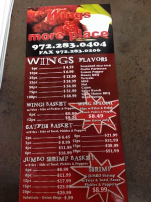 Menu photo 4 Wings & More Place Dallas, TX