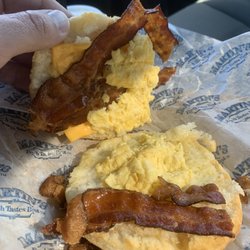 Martin's Fresh Tastes Best - Look at all that egg on this large biscuit! The way it's almost not on the biscuit, really says "hey! Welcome to martins go fu*k yourself!"