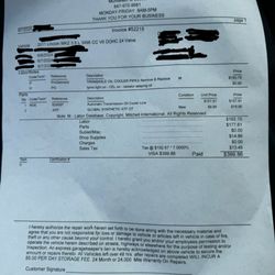 Ivanhoe Automotive / Napa Autocare - Receipt of the service they said they did