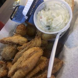Linebacker Sports Bar - Friday night bluegill fish fry. Delicious! This is a double order and the portion was huge. Yummy!