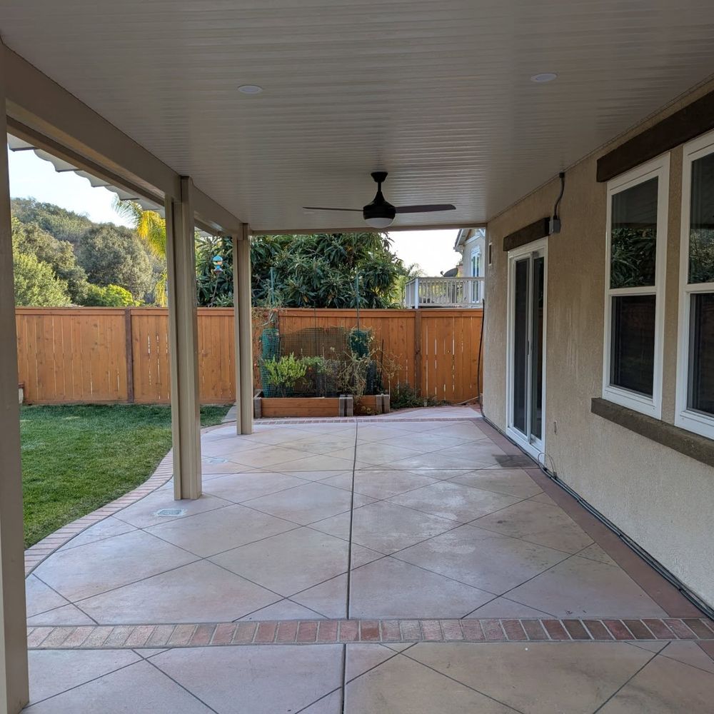 Hardy Built - Solid cover with lights and a fan.  It came out even nice than we imagined. - General Contractors Near Me