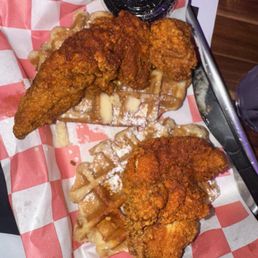 Hot chicken and waffles