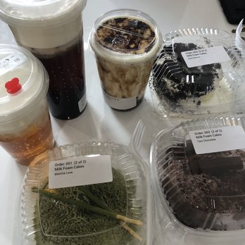 Feng Cha Teahouse - 3x Milk Foam Cake, oolong tea, earl grey, dirty boba - Desserts Near Me - Newark, California