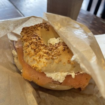 Meshuggah Bagels - Bagel with Smoked Nova Salmon - Bagels Near Me - Overland Park, Kansas Meshuggah Bagels - Bagel with Smoked Nova Salmon - Bagels Near Me - Overland Park, Kansas