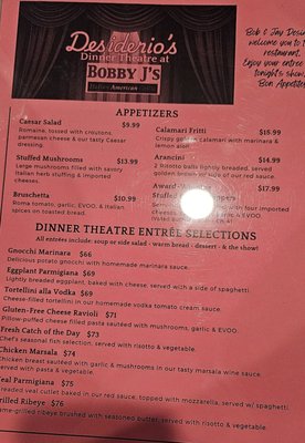 Menu photo 2 Desiderio Dinner Theatre Buffalo, NY