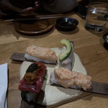 Sonmari - CUT (caviar, uni, tuna), scallop x2, and blue crab temaki - Sushi Bars Near Me - Los Angeles, California