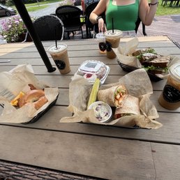 Outdoor seating on a beautiful day. They have indoor too.