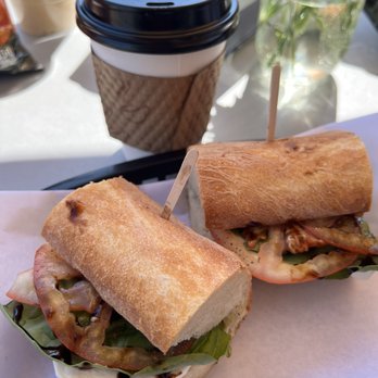 Crust & Crumble Bakery - Caprese sandwich; it was tasty! The chai tea was sooo watered down! - Bakeries Near Me - Glendora, California