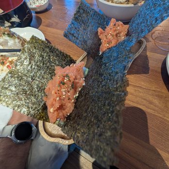 Mori Izakaya - Spicy Tuna Hand roll (order of 2) - Izakaya Near Me - Anaheim, California Mori Izakaya - Spicy Tuna Hand roll (order of 2) - Izakaya Near Me - Anaheim, California