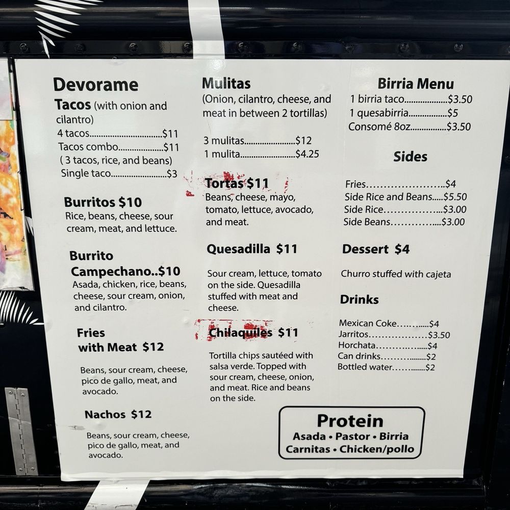 Devorame - Menu - Food Trucks Near Me - Los Angeles, California