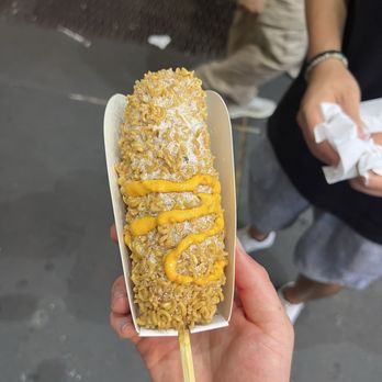 Jongro Rice Hot Dog - Hot dog + cheese with ramen on the outside - Hot Dogs Near Me - New York, New York Jongro Rice Hot Dog - Hot dog + cheese with ramen on the outside - Hot Dogs Near Me - New York, New York