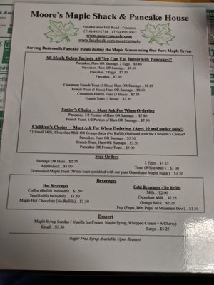 Menu photo 6 Moore's Maple Shack and Pancake House Freedom, NY Menu photo 6 Moore's Maple Shack and Pancake House Freedom, NY