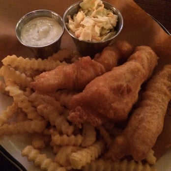Rosebud Bar & Kitchen - Fish and Chips. Batter wasn't crispy. - New American Near Me - Somerville, Massachusetts