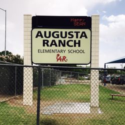 Augusta Ranch Elementary School - The marquee at the front of the school